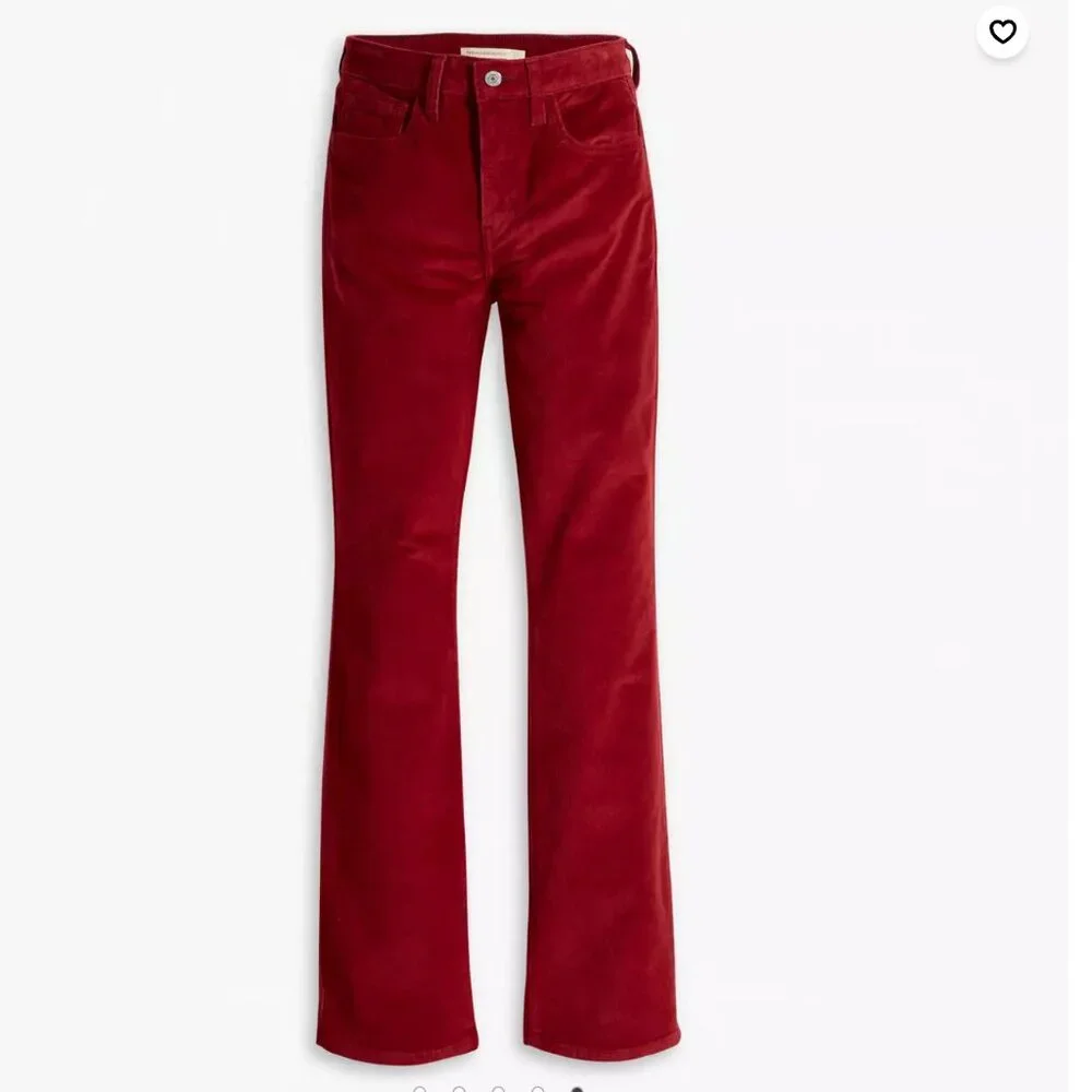 NWT LEVI'S  725 High Rise Bootcut Corduroy Jeans Color:  Syrah - Red